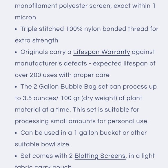 Bubble Bag 2 Gallon 'Original' 8 Bag Set Herbal Extractor - Picture 4 of 12